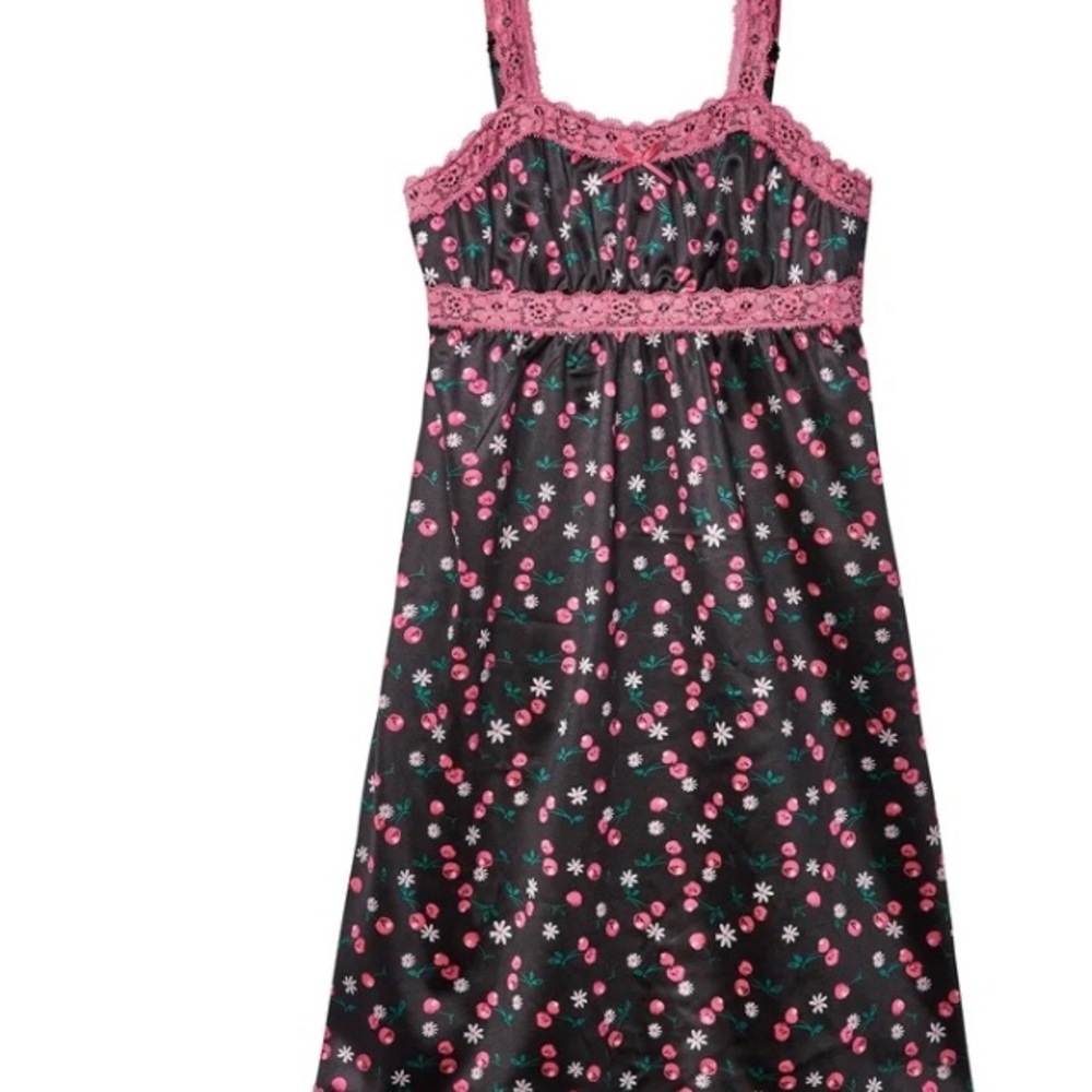 Floral Pink and Black Kids Pajamas